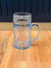 Riesiger klassischer Bierstein Grübchen Glas Deutsch Bayrisch 2 Pint