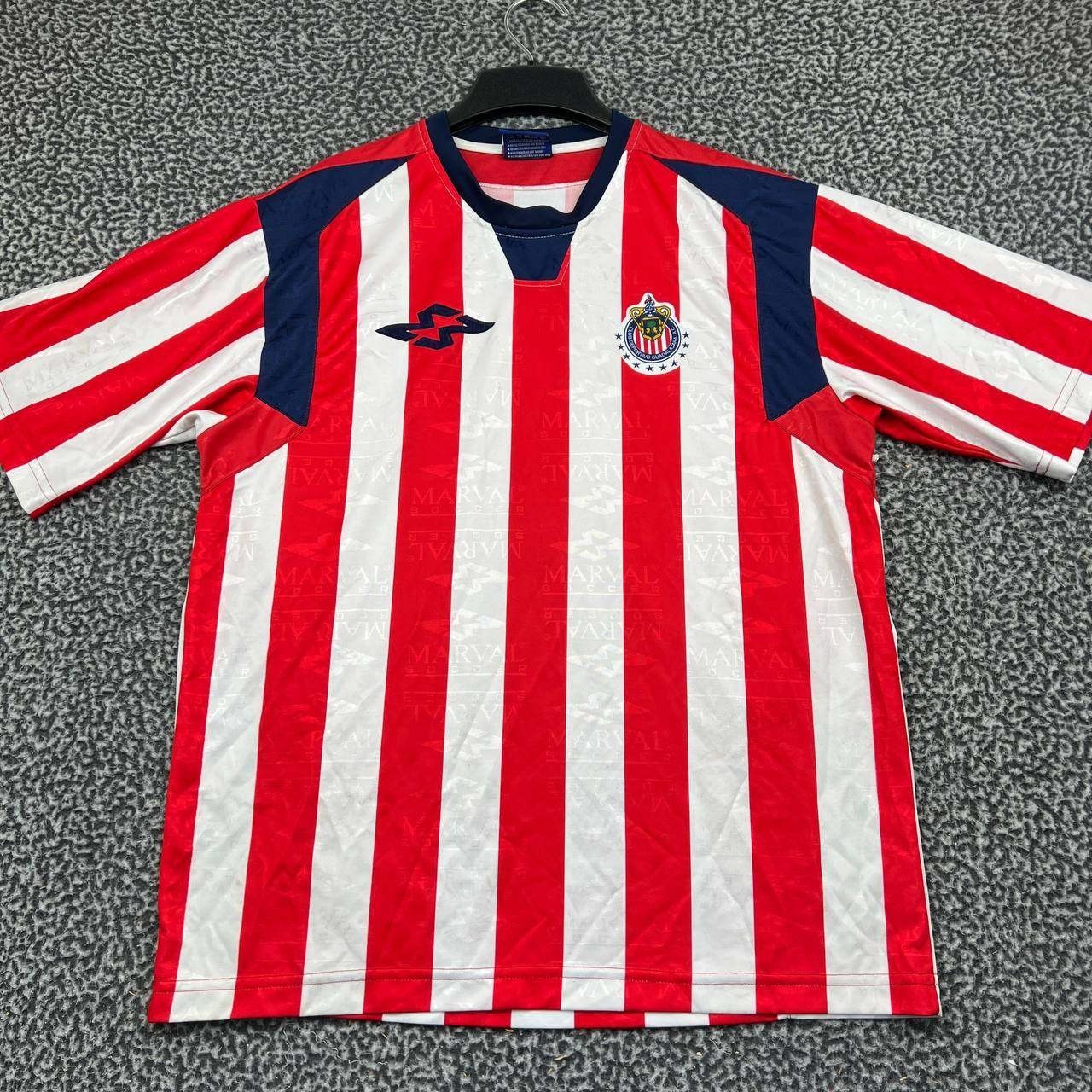 Marval Soccer Chivas de Guadalajara Jersey Shirt Men XL Red White Striped