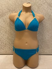 Victoria s Secret Bikini. Turquoise Blue With Gold Hardware Size Medium