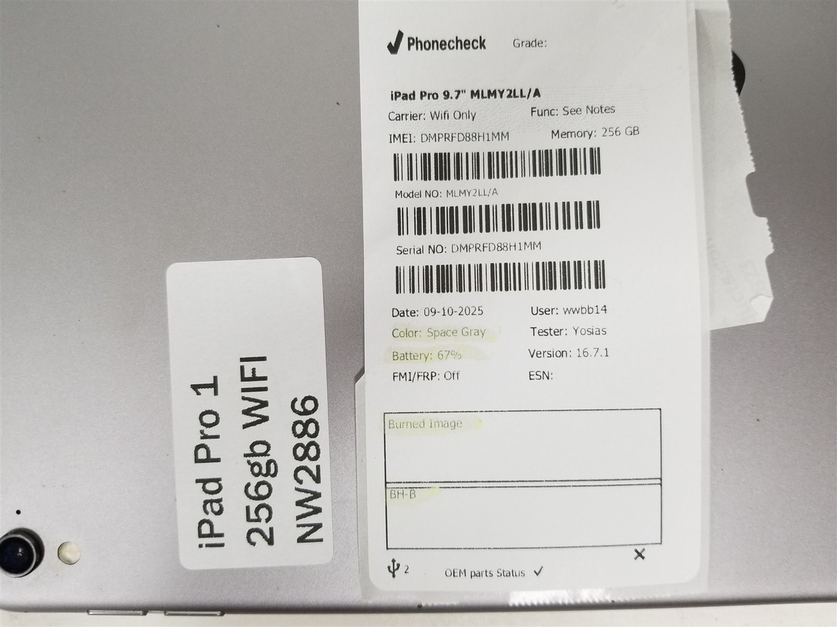 Apple iPad Pro (9.7-inch) A1673 256 GB, Wi-Fi, 9.7 in - Space Gray