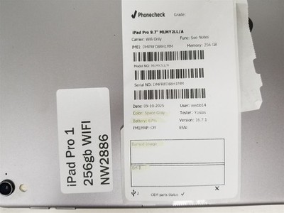 Apple iPad Pro (9.7-inch) A1673 256 GB, Wi-Fi, 9.7 in - Space Gray