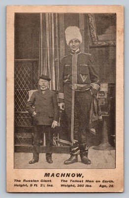 POSTKARTE - RUSSISCHER ZIRKUSARTIST - MACHOW - GRÖSSTER MANN - UNGETEILTE RÜCKSEITE