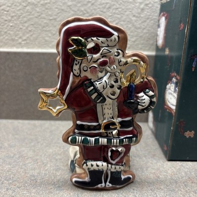 2002 Blue Sky Clayworks By Heather Goldminc. Santa Claus T. Lite Holder