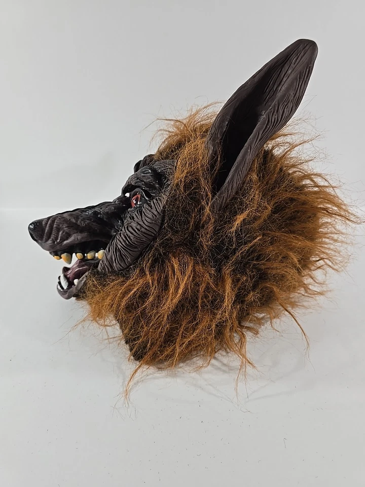 Máscara de hombre lobo adulto látex goma miedo hombre lobo Halloween Foto 2 de 4