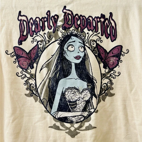 OFF WHITE Felpa con cappuccio da donna Tim Burton's Corpse Bride Dearly Departed Med Emily Cream con tasca