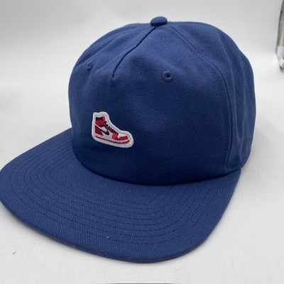JORDAN Nike Pro Hat S/M Navy Blue AJ1 Sneaker Patch Snapback Basketball Retro