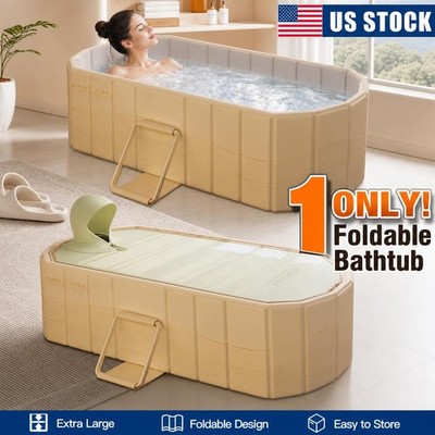 Portable Foldable Bathtub - Freestanding Spa Soaking Tub for Indoor Outdoor Use