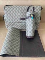 Mom diaper bag with changing mat and bottle holder