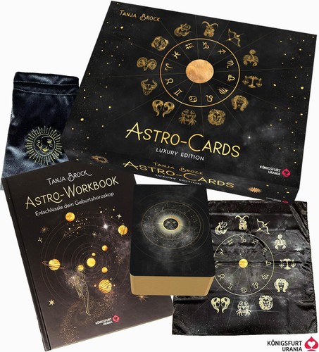Astro-Cards - Luxury Edition - Box u. Karten mit Goldprägung/Goldschnitt, l ...