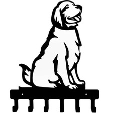 Wall Mount Key Hooks, Wall Decorative Dog Family Key Holder Black Dog Wall Ho...