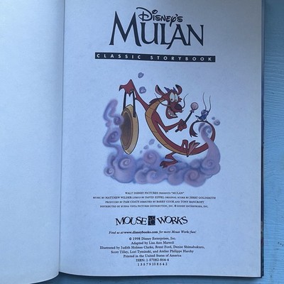 Disney's Classic Storybook Collection Mulan 1998 Hardcover Mouse