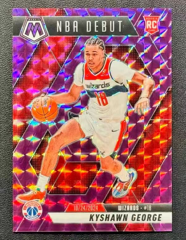 Kyshawn George 2024-25 Panini Mosaic /99 Purple NBA Debut RC #256