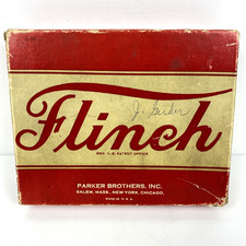 Vintage Flinch Card Game Parker Brothers 1938 Red Box With Instructions Complete