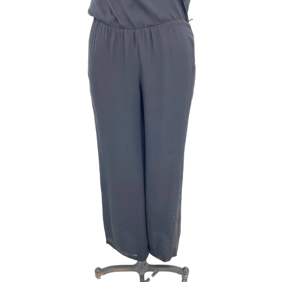 Haute Hippie Black Wrap Silk Wide Leg Halter Jumpsuit Size XS - Image 4 of 4