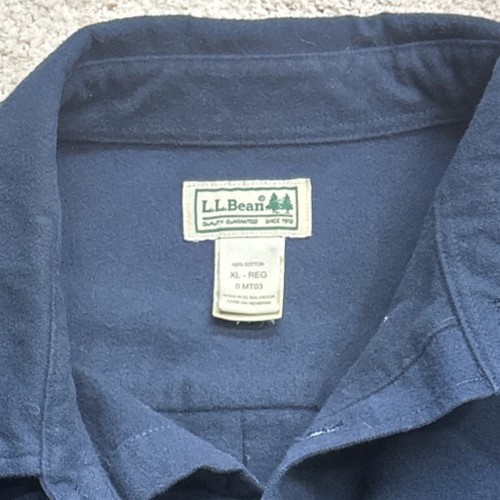 Camisa De Colección LL Bean Gamuza Franela Azul Pesado Suave Algodón Para Hombre’s XL - Imagen 3 de 3