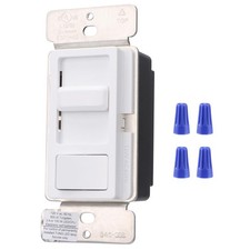 Dimmer Switch for Dimmable LED CFL Halogen 120VAC 150W Single Pole White
