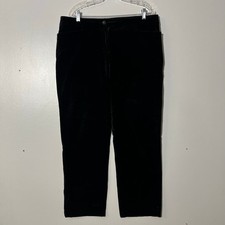 Eileen Fisher Velvet Black Straight Leg Casual Dress Pants Women's Size Large