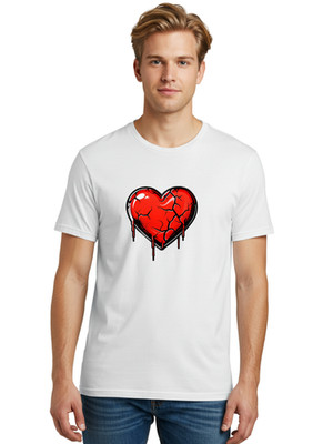 Broken-Heart-7 Mens Graphic Tee, 100% Cotton, Casual Summer Wear