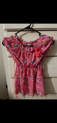 Girls floral chiffon shirt