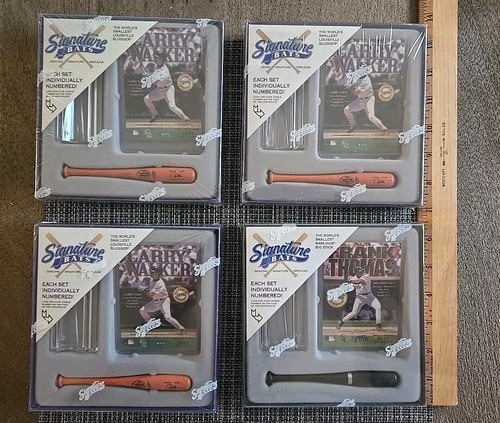 Vintage 1997 White Sox Frank Thomas & 1998 Larry Walker Signature Mini Bats See