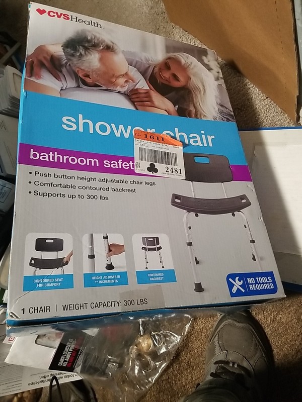 CVS Health, Bathroom Safety, Shower Chair, NIB, No Tools Required;Easy Set-Up