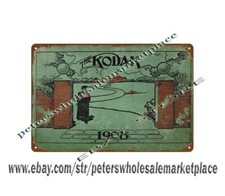 1908 Kodak cameras photo film photography metal tin signwall art garage bar
