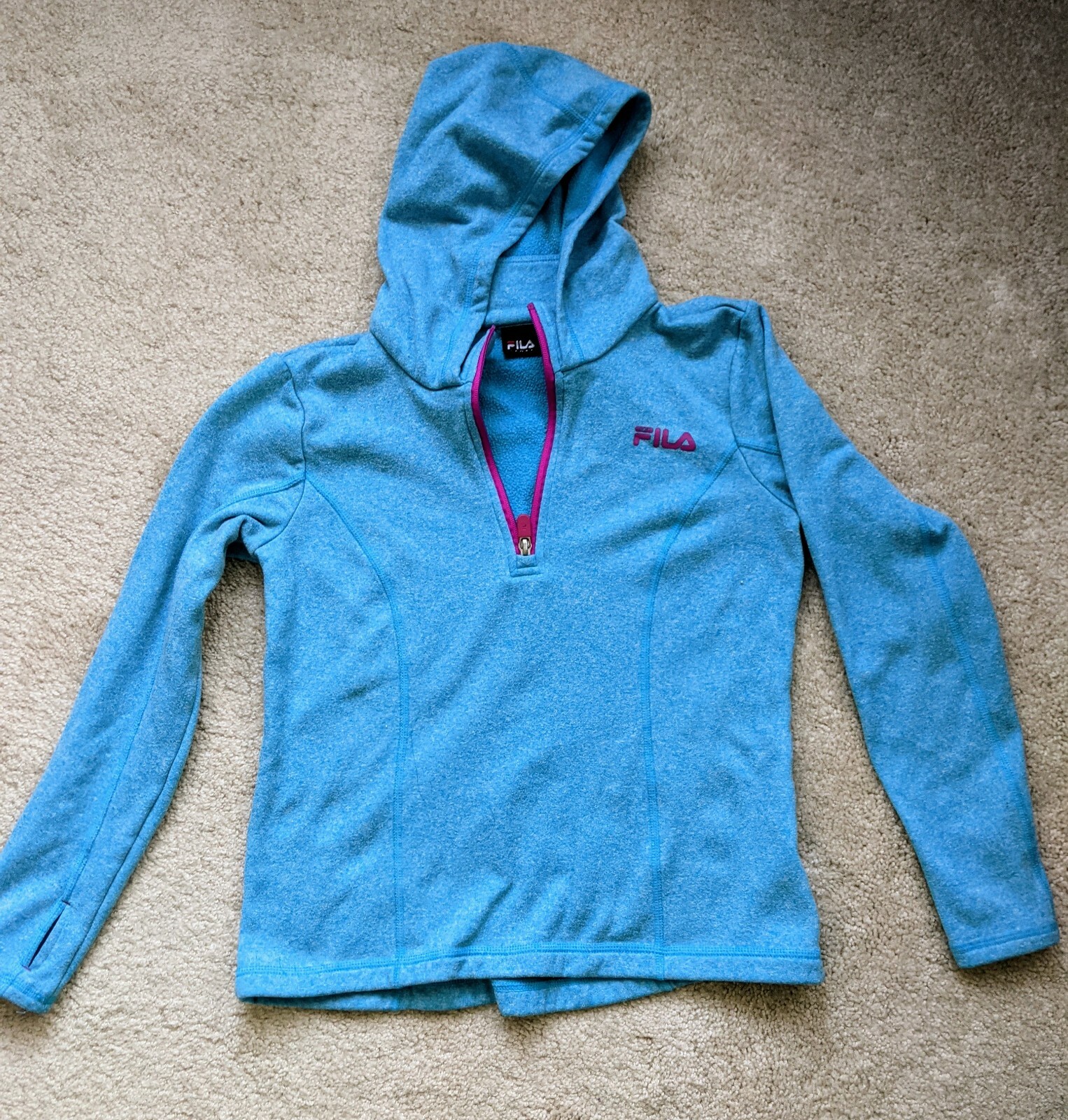 Fila Sport 1 4 Zip Pullover Sportivo Felpa con Cappuccio Giovani Ragazze M (10 12)