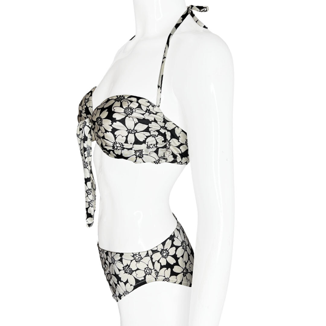 VINTAGE 1960'S BLACK & WHITE DAISY BIKINI Gem