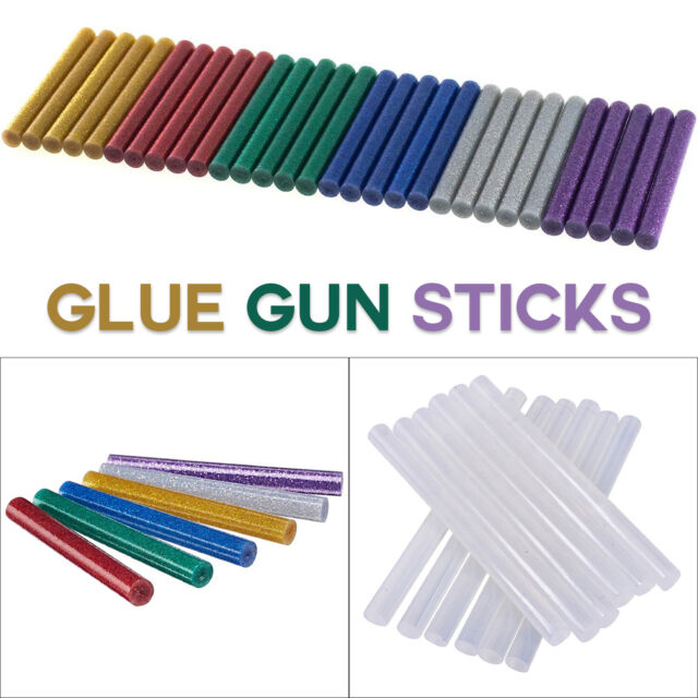 Hot Melt Coloured & Clear Glue Sticks 7/7.5/11mm x 100mm Pack of 12/30/50 Sticks