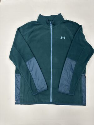 Under Armour Polartec Men's Size XXL Blue Full-Zip Fleece Jacket $90 NWT  1365682