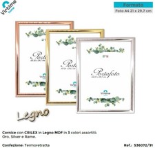 1 Pezzo Cornice Portafoto da Parete in ABS e Legno Cromata A4 21 x 29,7 cm 3 ...
