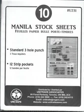 Manila Stock Sheets by Uni-Safe U230 12-Row One-Sided Package of 10