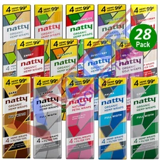NATTY Organic Flavored Full-Width Herbal Wrap Variety Sampler 28/4CT Packs 112PC