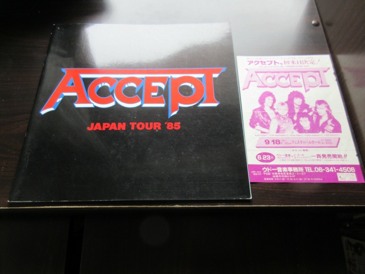 Accept 1985 Japan Tour Book w Promo Flyer for Osaka Concert UDO