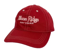 Falcon Ridge Golf Course Ball Cap Embroidered Adjustable Red