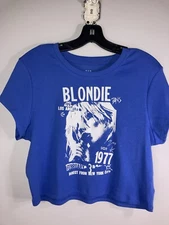 Gap Blondie Cropped Tee T Shirt Top Blue Size XL NWT