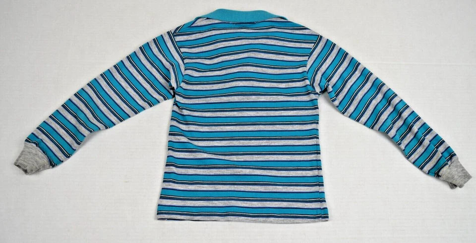 Camisa polo vintage manga larga JC Penney The Fox niño talla 8 años 80 gris azulado rayas Foto 3 de 4
