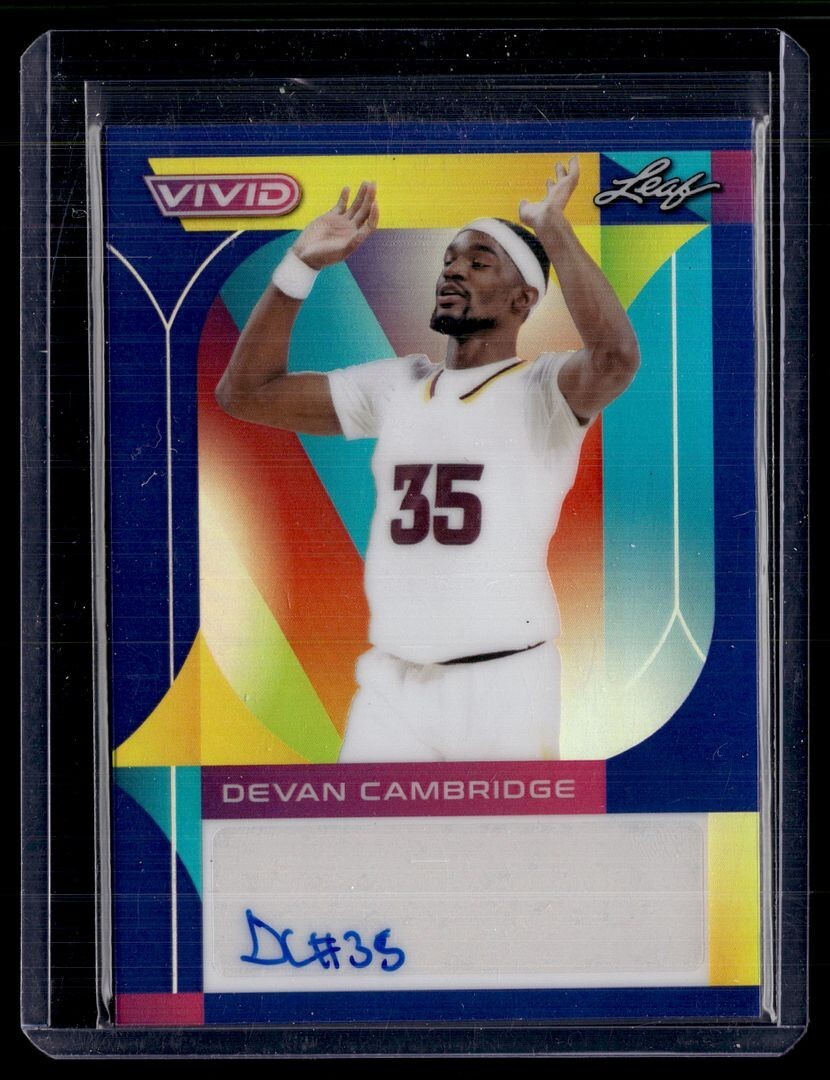 2022-23 LEAF VIVID BLUE /30 AUTO DEVAN CAMBRIDGE