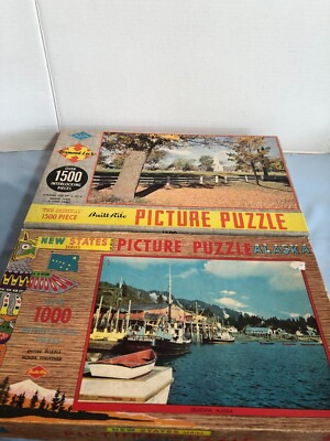 VINTAGE LOT of 2 Built Rite Puzzles Seldovia Alaska & Union Pacific Railroad F70