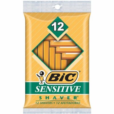 Bic Razor Sensitive Single Blade Disposable Pack of 12