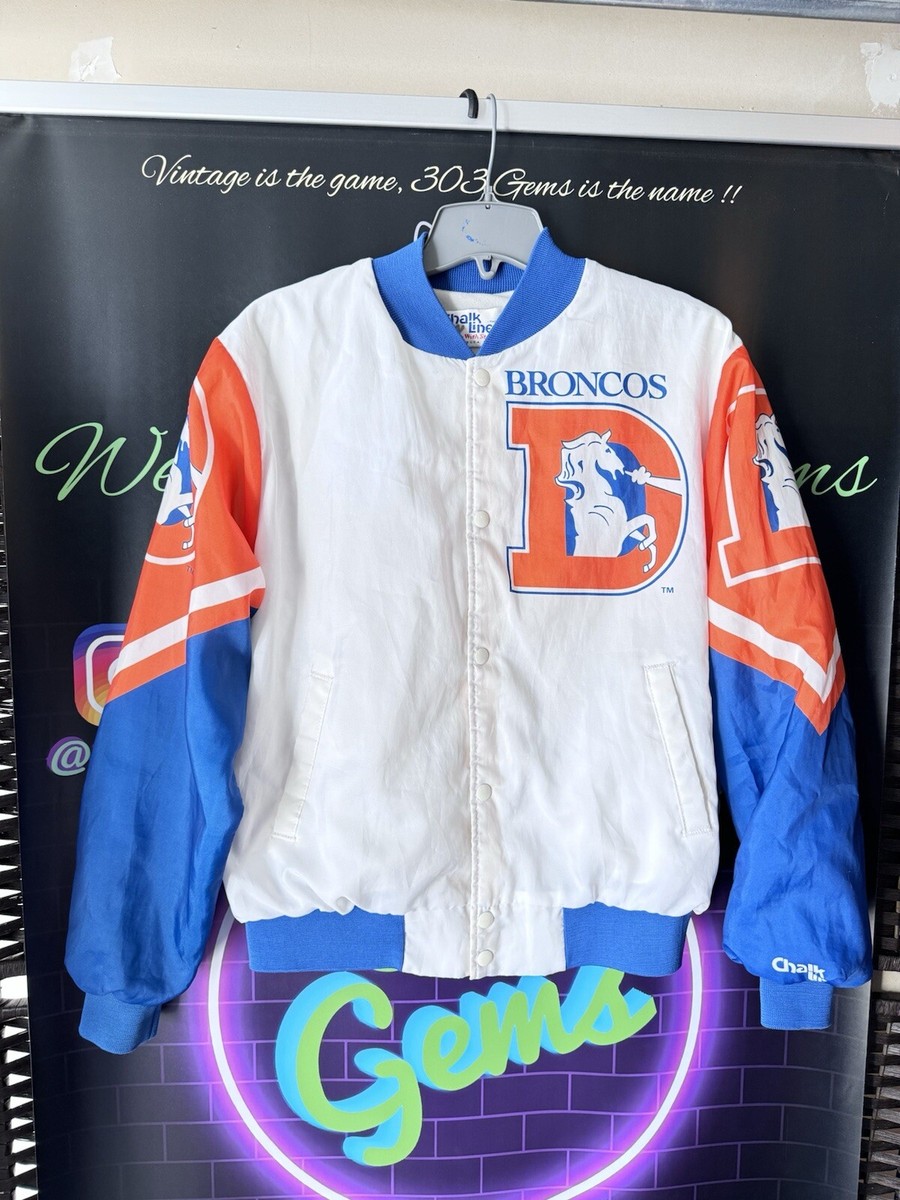 Vintage CLEAN Denver Broncos FANIMATION Chalk Line Bomber