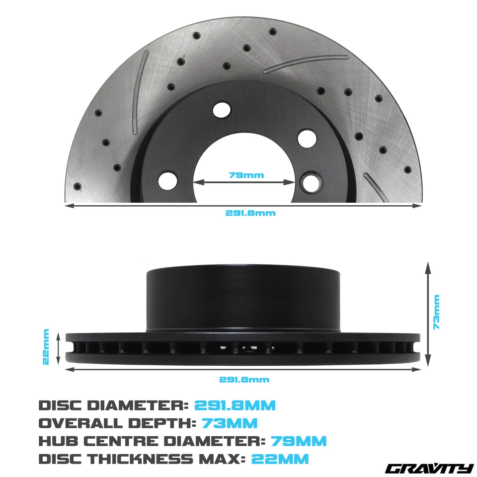 DISCOS DE FRENO DELANTEROS PERFORADOS RANURADOS 292MM BMW SERIE 1 E81 E82 E87 E88 04-11 - Imagen 2 de 4