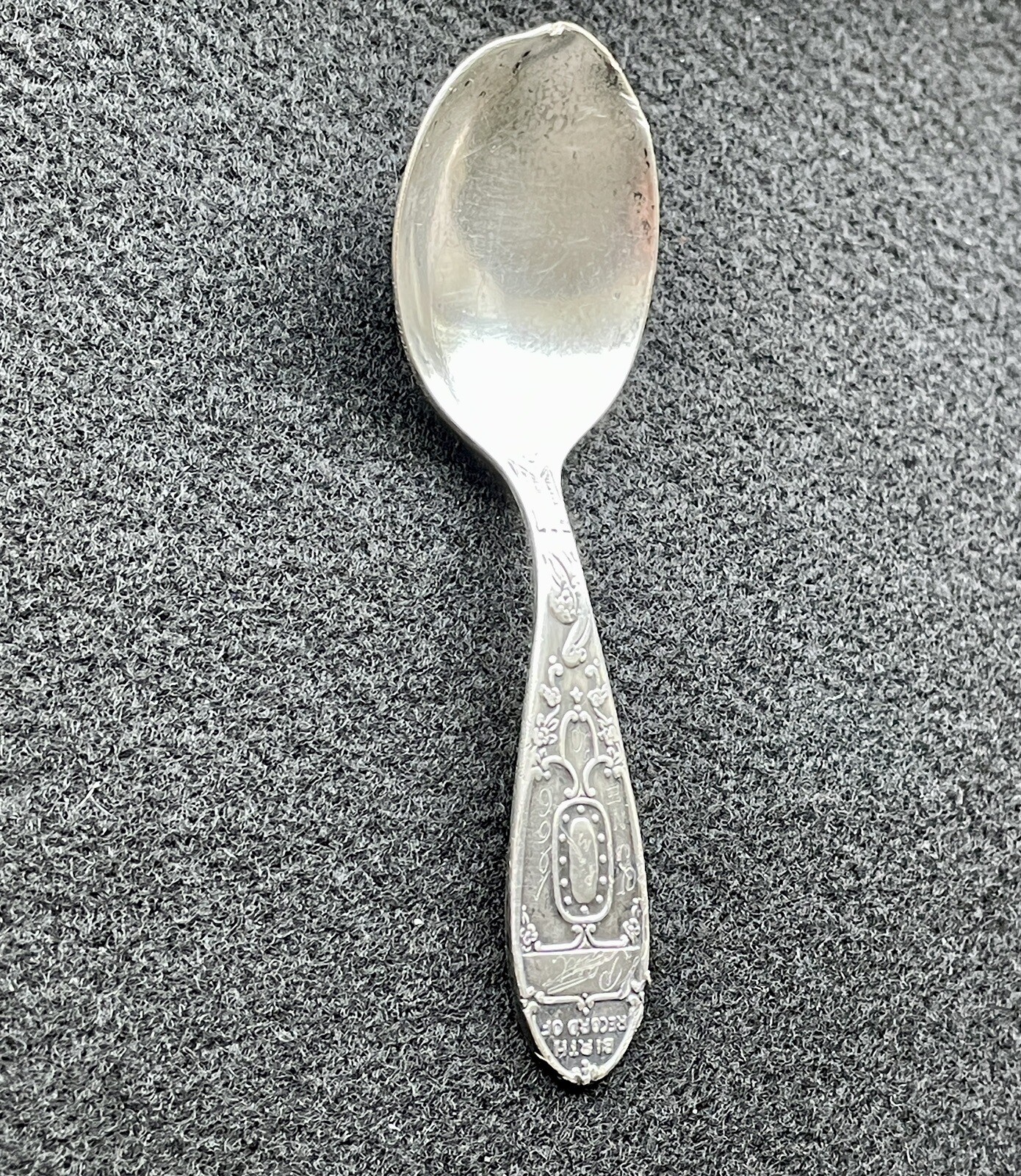 Vintage Wm Rogers IS Silver plate Birth Record Baby Spoon Engraved Paul 1966 eBay