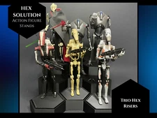 Hex Solution Trio Risers Action Figure Display Stands for 1:12 6" Action Figures