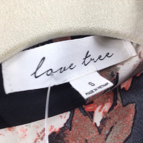 Love Tree Women's Sz S Black Floral Cropped Lightweight Unlined Blazer Nwt - Picture 6 of 11