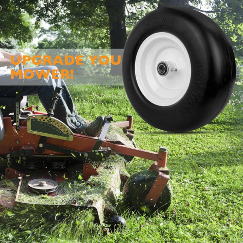 13X5.00-6 Flat-Free Lawn Mower Tire & Wheel Set of 2, Zero-Turn Mower Front Tire - Picture 7 of 12