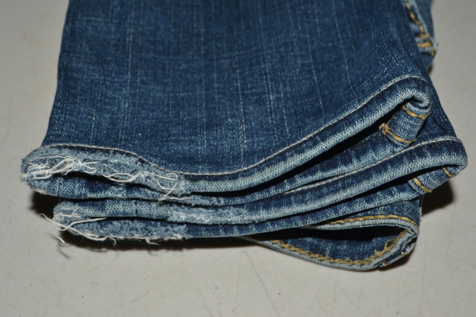 True Religion Women's Gold Disco Billy Big T Straight Pocket Flap Jeans Sz 25x30 thumbnail 12