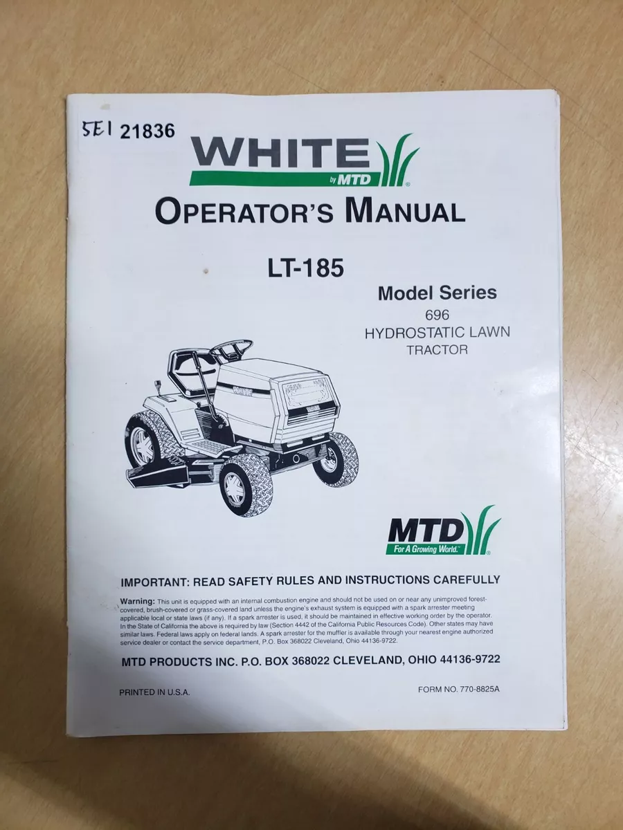 White hydrostatic lawn tractor clearance