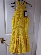 Pretty Little Things Size 8 Yellow Fit And Flare Dress