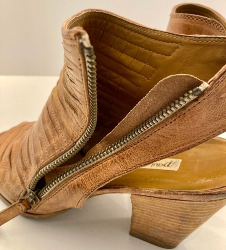 Paul Green Cayanne Leather Peep Toe Sandal Bootie Cuoio 5½ UK ~ 8 US Austria - Picture 8 of 14